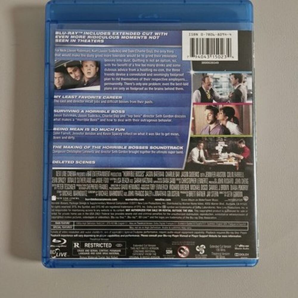 Horrible Bosses (Blu-ray) Rated R Comedy Jason Bateman Charlie Day - Picture 2 of 3